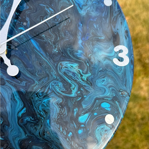 Blue Abstract Wall Clock - Picture 2 of 5